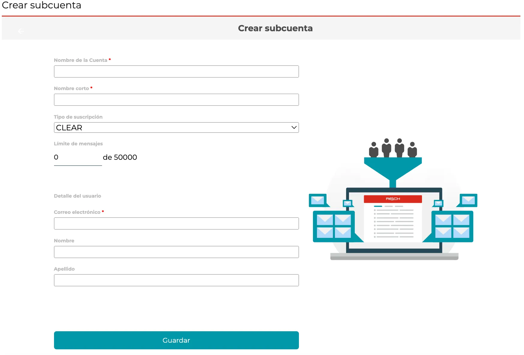 Cambio de límites de mensajes