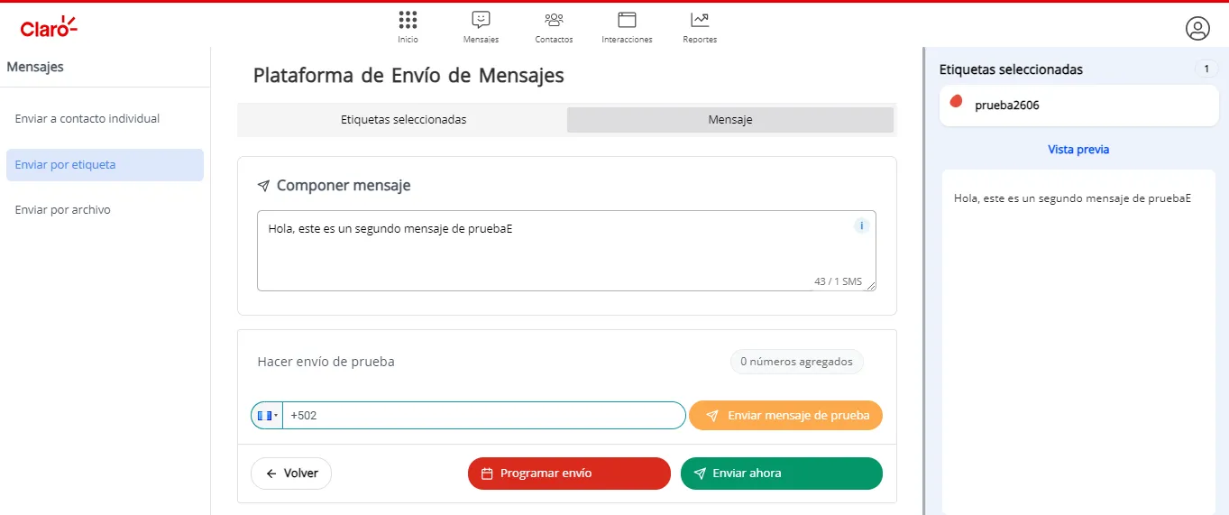 Nuevo mensaje
