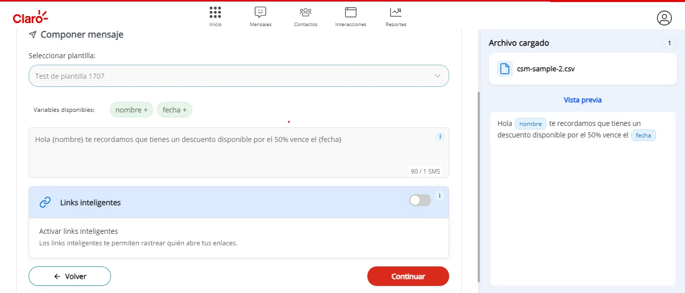 Envío por archivo