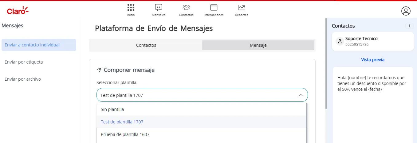 Envio individual